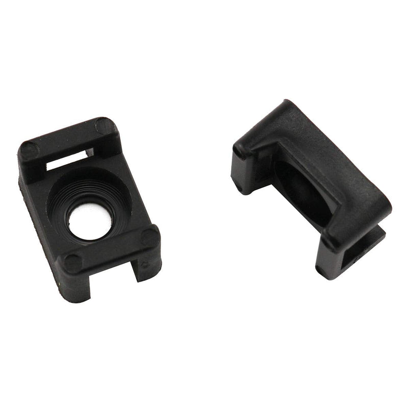  [AUSTRALIA] - E-outstanding 100-Pack Black 4.5mm Width Cable Tie Saddle Type Mount Base Wires Holder Plastic Cord Management