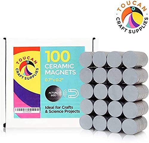 Ceramic Magnets – 100 Round Discs (.7” x .2”) for Science Projects and Crafts – Industrial Strength for use in School, Work, and Home - LeoForward Australia