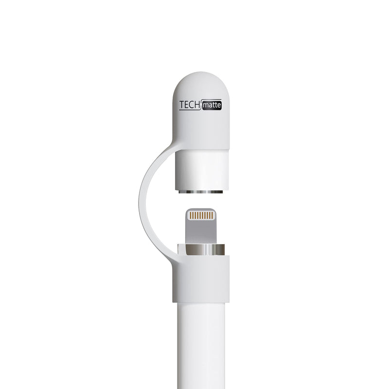  [AUSTRALIA] - TechMatte Non-Magnetic 2-in-1 Cap Charging Adapter Compatible with Apple Pencil 1st Generation, Female to Female Charger Connector Cap 1 pack