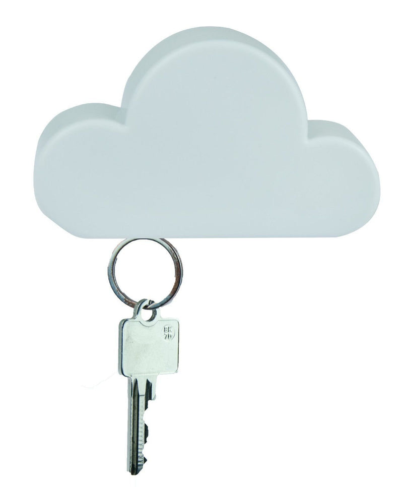  [AUSTRALIA] - TWONE White Cloud Magnetic Wall Key Holder - Novelty Adhesive Cute Key Hanger Organizer, Easy to Mount - Powerful Magnets Keep Keychains and Loose Keys Securely in Place