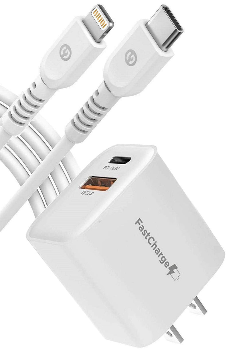  [AUSTRALIA] - Galvanox MFi Certified USB-C to Lightning Cable Dual Port iPhone Charger - Fast Charging Wall Power Adapter Compatible with iPhone 13/12 / Pro Max/iPhone 11 (PD Enabled)