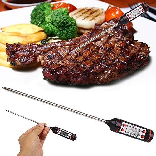 Meat Thermometer, Cooking Thermometer [5.8 Inch Long Probe] with Instant Read, LCD Screen, Hold Function for Kitchen Food Smoker Grill BBQ Meat Candy Milk Water - LeoForward Australia