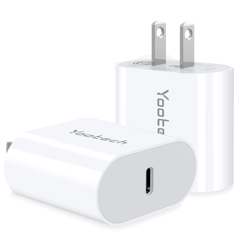  [AUSTRALIA] - [2-[2-Pack] USB C Charger, Yootech 20W USB C Wall Charger Block Compatible with iPhone 14/13/13 Mini/13 Pro/13 Pro Max/12 Series/11 Series/SE/MagSafe, Galaxy S21/S20,iPad Pro,AirPods Pro and More