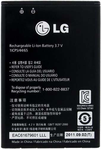 LG BL-44JN EAC61679601 Battery for LG Phone - Original OEM - Non-Retail Packaging - Black - LeoForward Australia
