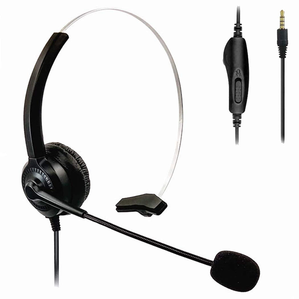  [AUSTRALIA] - Cell Phone Headsets, Cosyplus Wired Lightweight Headband 3.5mm Computer Headset, with Adjustable Mic Noise Canceling, for iPhone, Skype, Car Truck Driver, iPad, PC, Conference Calls, Online Classes