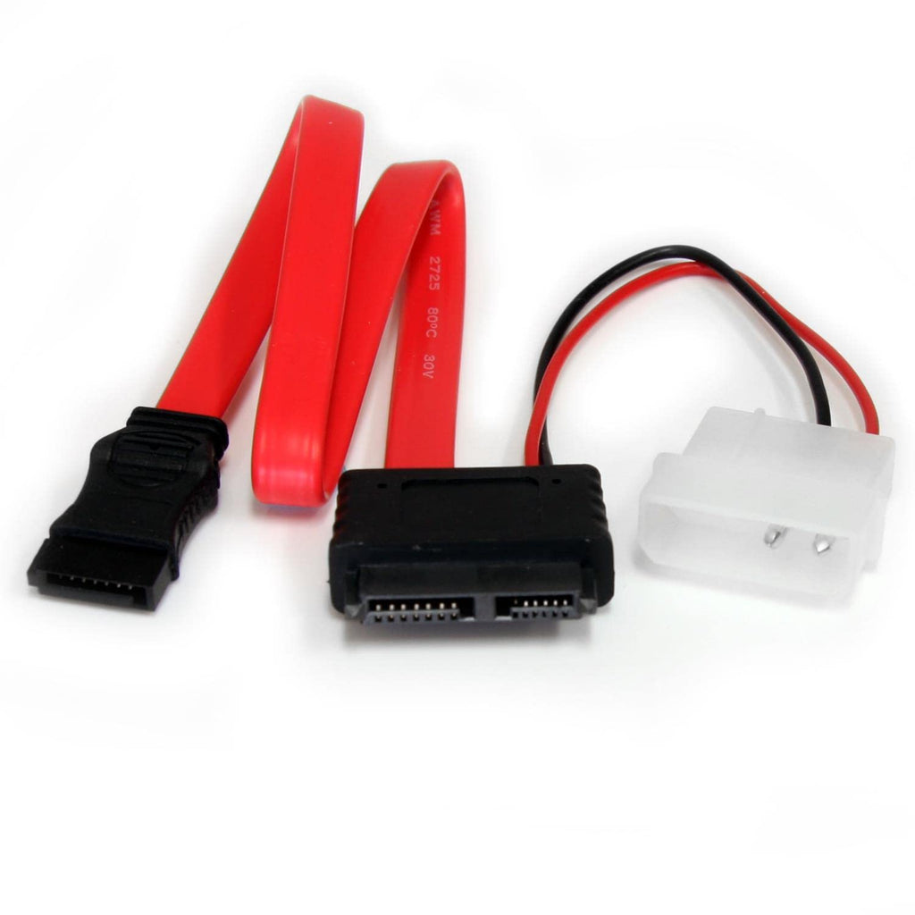  [AUSTRALIA] - StarTech.com 12in Slimline SATA to SATA with LP4 Power Cable Adapter (SLSATAF12) 12in / 0.3m