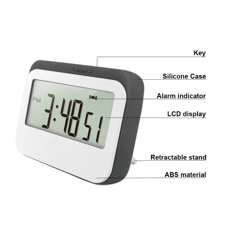  [AUSTRALIA] - VPAL Digital Kitchen Timer 12/24 Hours Alarm Clock with Magnetic Back and Retractable Stand, Large LCD Display