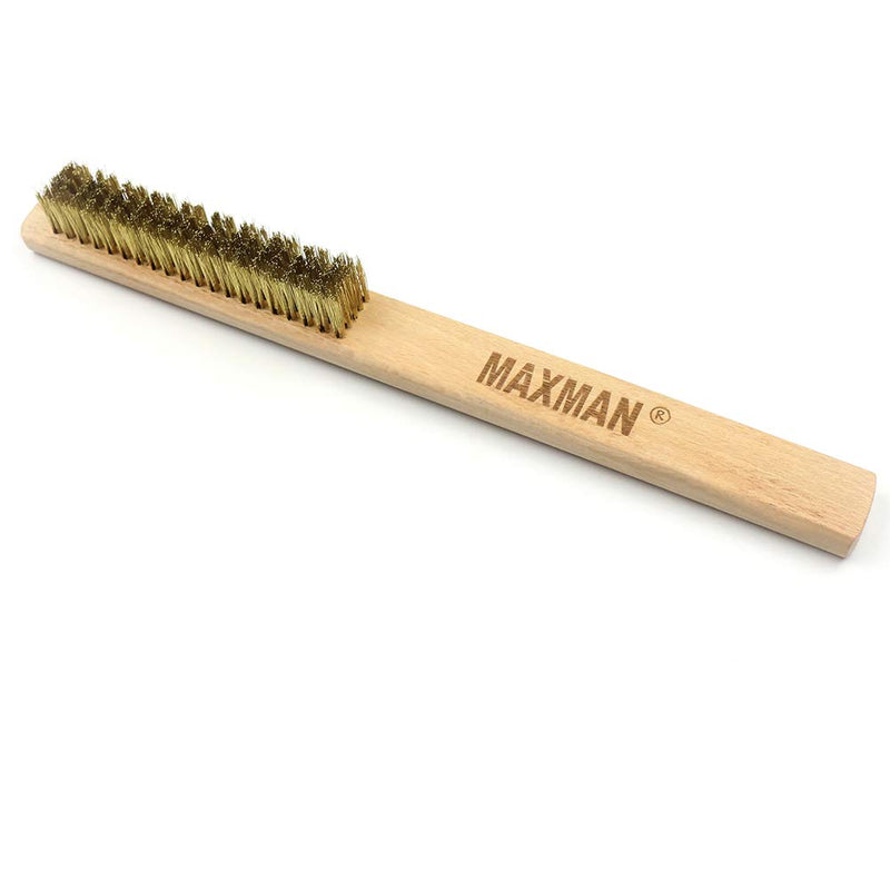  [AUSTRALIA] - Brass Brush,Soft Brass Bristle Wire Brush,Wire Scratch Brush with 10" Beechwood Handle 1