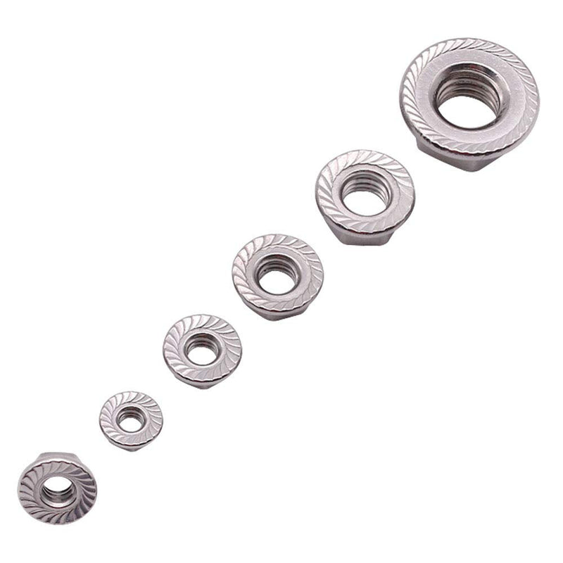  [AUSTRALIA] - M6 x 1.0mm Serrated Flange Hex Locknuts (100 Pack), 304 Stainless Steel 18-8 lock nut, Finish Hex lock Nut M6 (100 pcs)