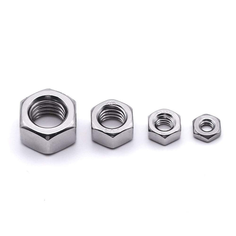  [AUSTRALIA] - 3/8-16 Stainless Steel Finished Hex Nut, 304 Stainless Steel 18-8 Hexagon Nut, Bright Finish, Full Thread, ASME B18.2.2, 25 of Pack 3/8-16 (25 pcs)