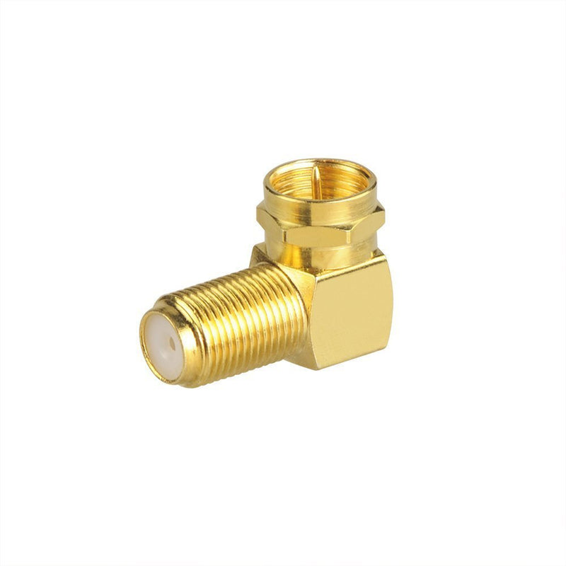VCE 5-Pack 90 Degree Coaxial Connector, Right Angle F-Type RG6 Male to Female Adapter Gold Plated - LeoForward Australia
