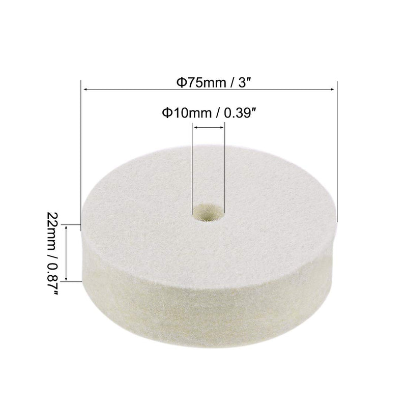  [AUSTRALIA] - uxcell 3-Inch Compressed Wool Polishing Wheel Round Buffing Pads 2 Pcs