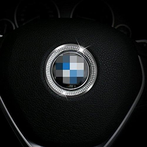  [AUSTRALIA] - Xotic Tech 1 Piece Steering Wheel Logo Decoration Ring Sticker for BMW 3 4 5 Series X3 X5 E30 E36 E34 E39 F30 F34 F36 F15 G01 G30 G31, 3D Bling Diamond Rhinestone Car Interior Trim Decal