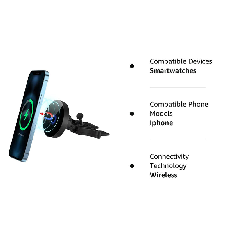  [AUSTRALIA] - Piosoo 15W Magnetic Wireless Car Charger CD Slot Mount for iPhone 13/13 Pro/13 Pro Max/13 mini/12/12 Pro/12 Pro Max,Powerful Suction Auto-Alignment Mag-Safe Car Mount, Compatible with Mag-Safe Cases