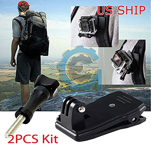  [AUSTRALIA] - Acxico 2Pcs 360 Rotary Backpack Hat Mounts Clip Fast Clamp Mount for GoPro Hero 2 3 3+ 4