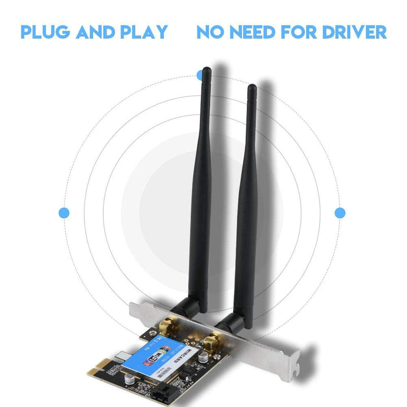  [AUSTRALIA] - 2.4G/5G Dual Band Network Controller Card PCIE Network Card Wireless PCI-E Bluetooth Network Card for Desktop Computers, Suitable for WIN7, WIN8, WIN8.1, WIN10 Systems