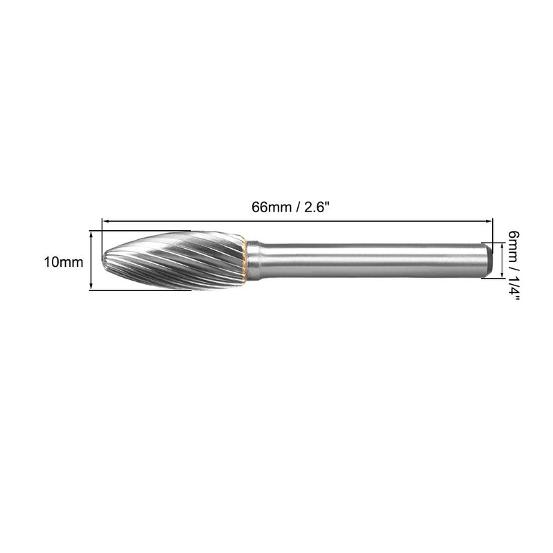 uxcell Tungsten Carbide Rotary Files 1/4" Shank, Single Cut Flame Shape Rotary Burrs Tool 10mm Dia, for Die Grinder Drill Bit Alloy Steel Hard Metal Carving Polishing Model Engineering - LeoForward Australia