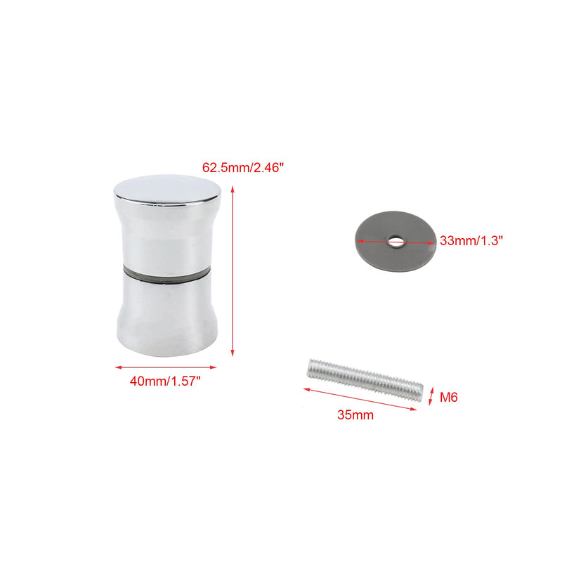  [AUSTRALIA] - Faotup Shower Door Knobs Double-Sided Bathroom Handle Replacement for Glass Door,Pack of 2,Silver