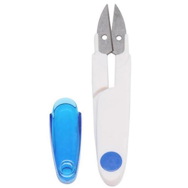  [AUSTRALIA] - yueton Pack of 4 Plastic Handle & Safety Cover Sewing Scissors Clothes Thread Embroidery Cross-stitch Craft Clipper Cutter Tailor Nippers, Sewing Snip Thread Cutter Scissors