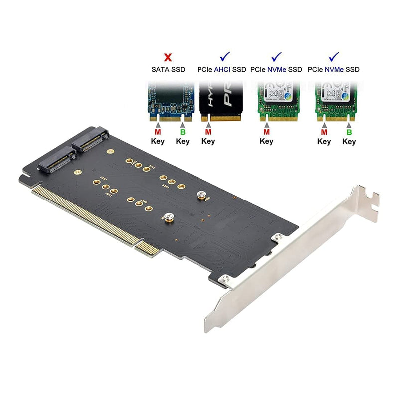  [AUSTRALIA] - Chenyang CY M.2 NVME Gen 3.0 Adapter M.2 NVME AHCI X4 to PCIE Express 3.0 Gen3 X16 Raid Card VROC Raid0 Hyper Adapter Black 4xNVME