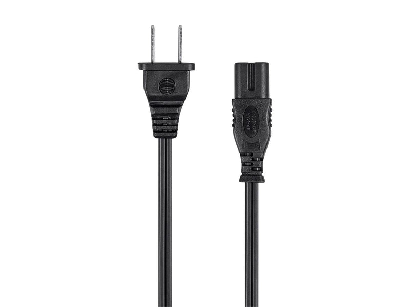 Monoprice AC Power Cord Cable - 3 Feet Without Polarized | 18AWG, 10A (NEMA 1-15P to IEC-320-C7) Black - LeoForward Australia