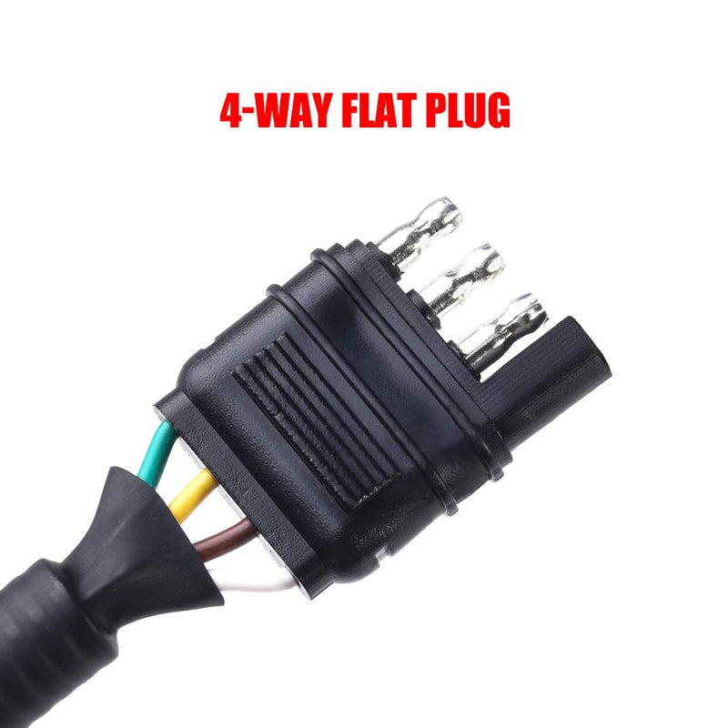  [AUSTRALIA] - MICTUNING 4-Way Flat to 7-Way Round Blade Trailer Adapter Wiring Plug Connector with Mounting Bracket