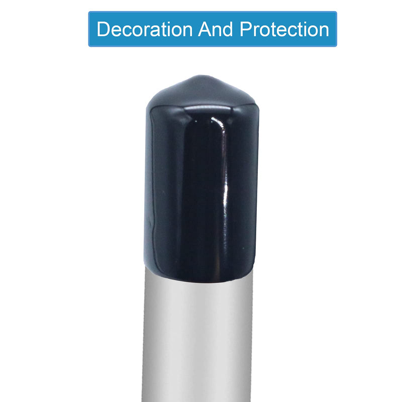  [AUSTRALIA] - 5/8 Inch Rubber End Caps Round Rubber Caps Plug Insert Decking Caps Black Rubber Tips PVC Flexible Vacuum Caps Plastic End Caps for Pipe Tube Pack of 12 5/8