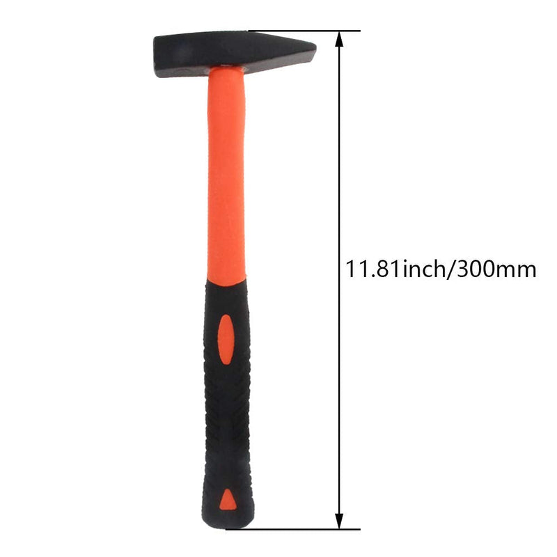  [AUSTRALIA] - Utoolmart 12 inch TPR Two-Color Fiber Handle Square Oblique Head Metal Electrician Repair Hammer 10 oz Random Color 1 Pcs