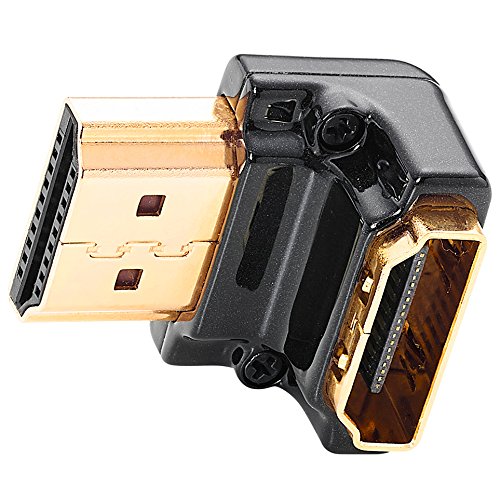  [AUSTRALIA] - Zeskit HDMI Adapter Male to Female Right Angle, Zinc Alloy Full Shielding 24K Gold Plated Connectors (SIDE-90/N) SIDE-90/N