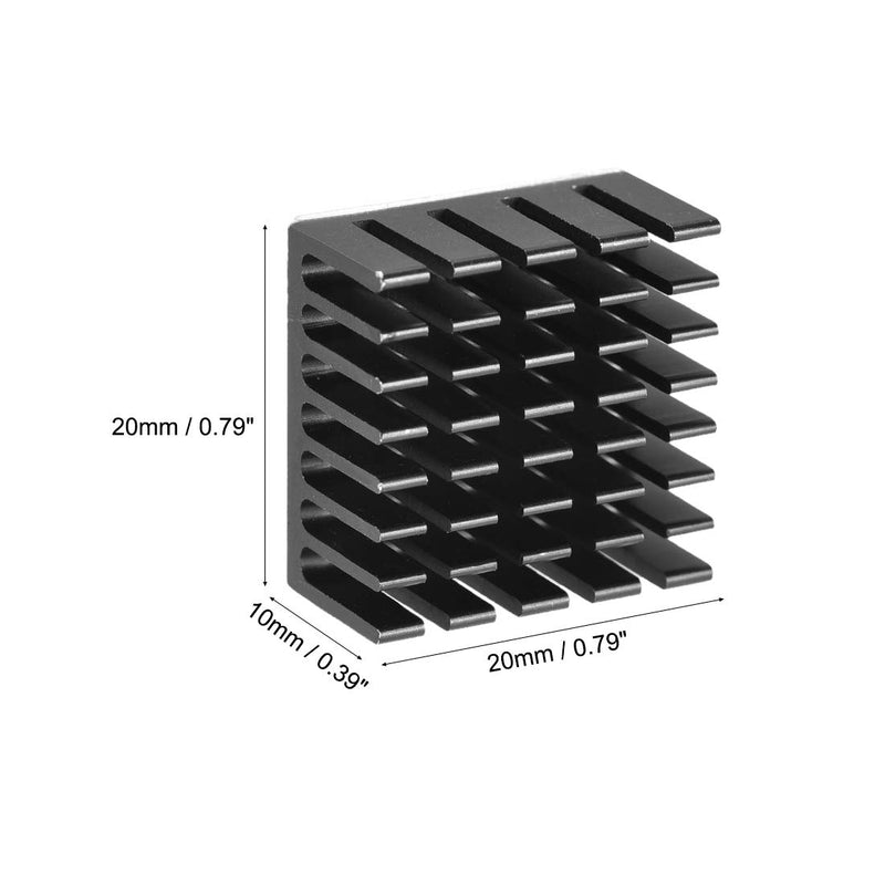 uxcell 10x20x20mm Black Aluminum Heatsink Thermal Adhesive Pad Cooler for Cooling 3D Printers 6Pcs 20x20x10mm - LeoForward Australia