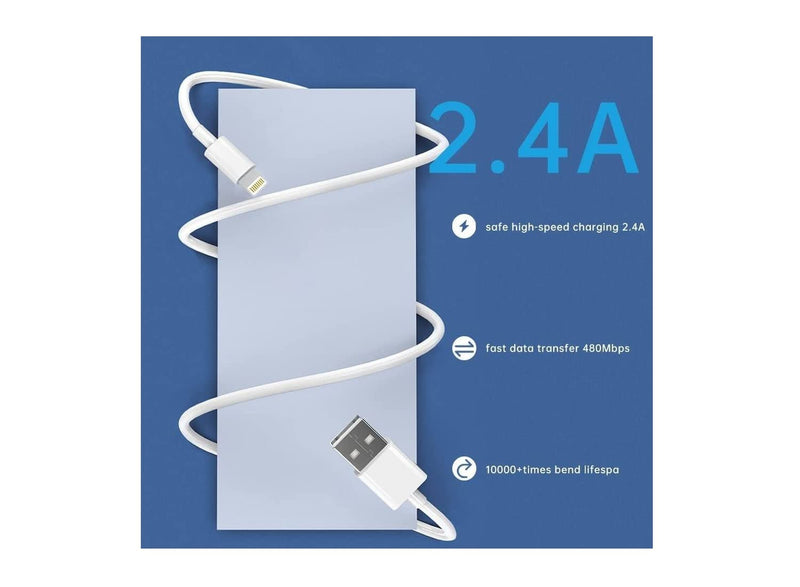  [AUSTRALIA] - 1Pack Apple Original Charger [Apple MFi Certified] Lightning to USB Cable Compatible iPhone Xs Max/Xr/Xs/X/8/7/6s/6plus/5s,iPad Pro/Air/Mini,iPod Touch(White 2M/6.6FT) Original Certified