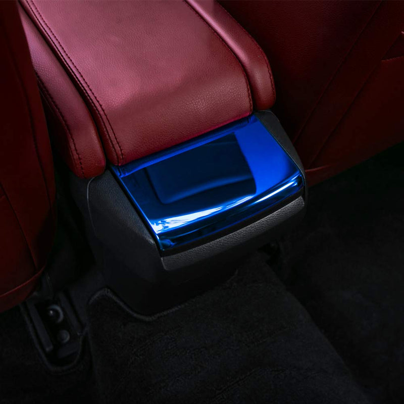  [AUSTRALIA] - CKE Civic Car Console Armrest Box Sequins Cover Trim Stainless Steel For 10th Gen Honda Civic 2020 2019 2018 2017 2016 - Blue