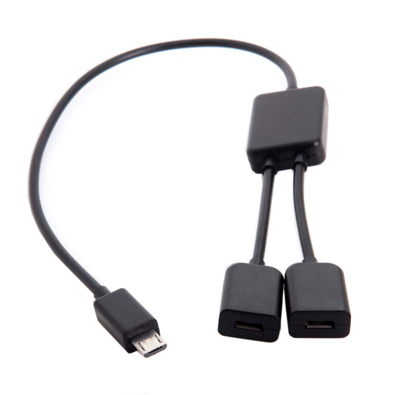  [AUSTRALIA] - Xiwai Micro USB to Dual Ports Micro USB Female Hub Cable for Laptop PC & Mouse & Flash Disk Micro USB 1 to 2