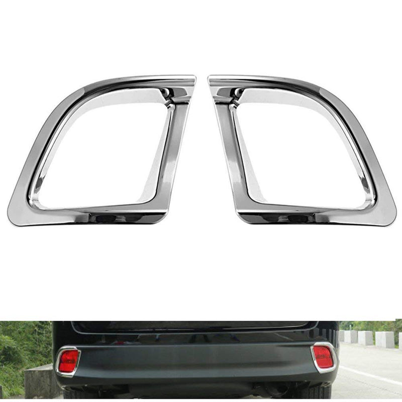  [AUSTRALIA] - 2 Pcs Chrome Plated ABS Rear Bumper Fog Light Lamp Cover Trim Fit for Toyota Highlander 2014 2015 2016 2017 2018