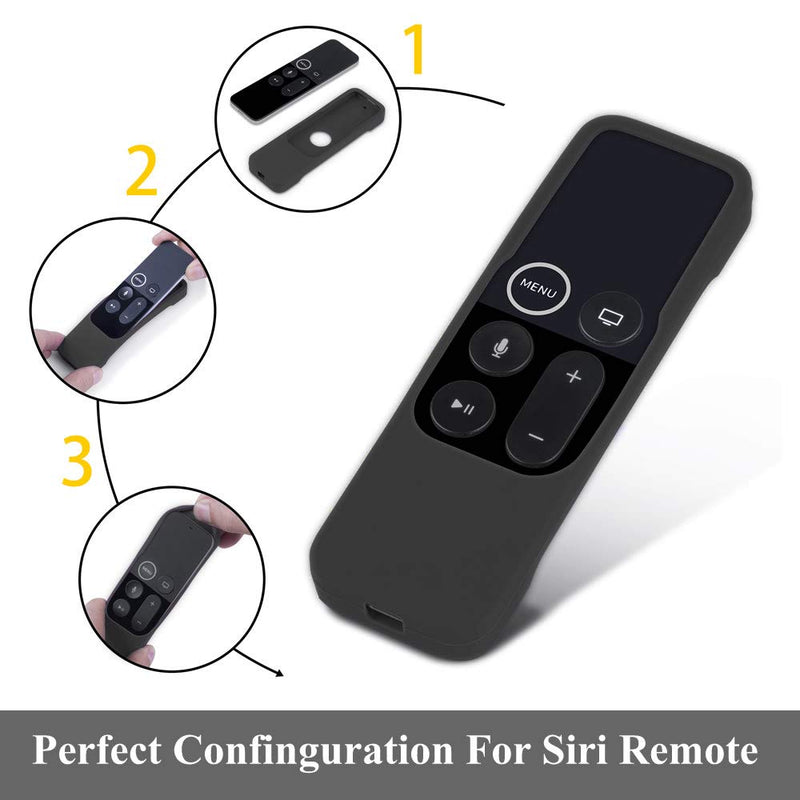 Case Compatible with Apple TV 4K/ 4th Gen Remote Light Weight Anti-Slip Shock Proof Silicone Cover for Controller for Apple TV Siri Remote - Chartreuse Black - LeoForward Australia