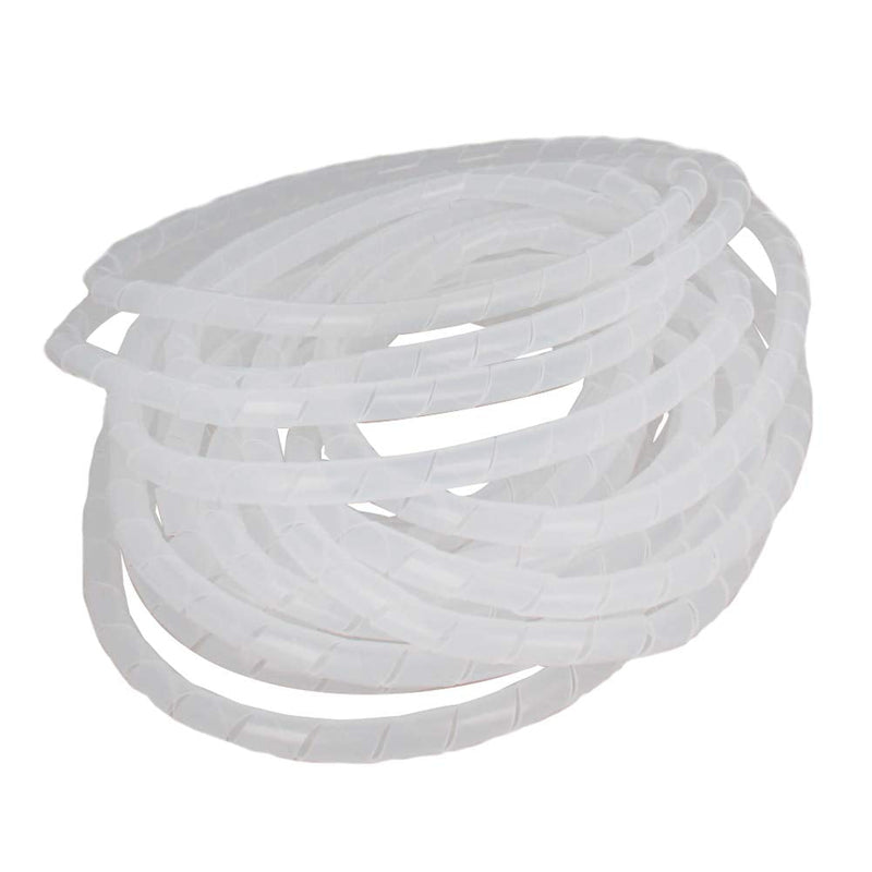  [AUSTRALIA] - Bettomshin 1Pcs 20 Feet PE Spiral Cable Wrap, Wire Cord Covers for TV Computer Electrical Wire Organizer, Tangle Stop and Detangler Whtie