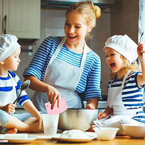  [AUSTRALIA] - Bread Dough Plastic Bowl Scraper: 6PCS Food Safety Flexible Plastic Multi-function Kitchen Tool Bench Scraper | Practical Pizza Cutter Multipurpose Cake Chopper for Bread Dough Cake Fondant Icing