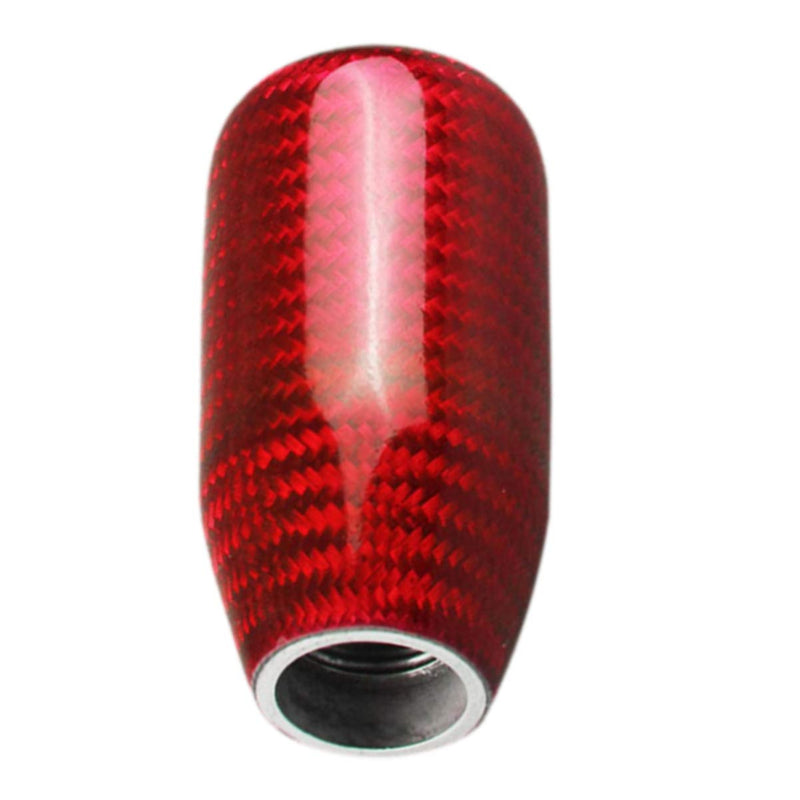  [AUSTRALIA] - Sakali Universal Vehicle Carbon Fiber Shift Shifter Knob with 3 Adaptors 8mm 10mm 12mm Inner Diameter Car Manual or Automatic Universal Gear Knob Red