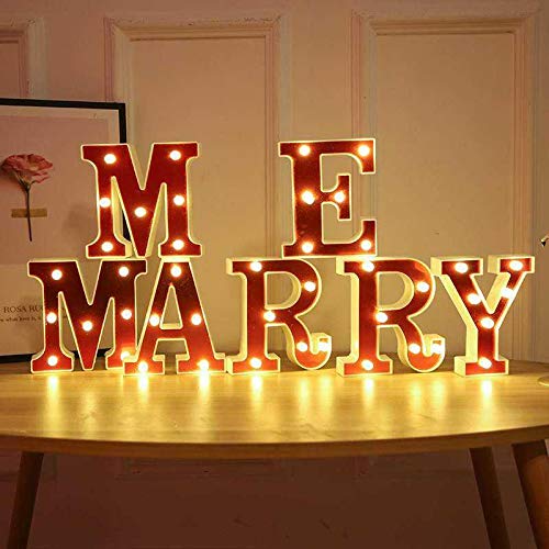  [AUSTRALIA] - ROUDK LED Marquee Letter Lights 26 Alphabet Light Up Letters with Battery Power Red Sign LED Wall for Home Bar Festival Christmas Lamp Night Light Birthday Party Wedding Decorative &