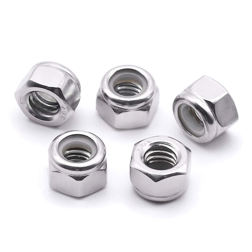  [AUSTRALIA] - 5/16"-18 Nylon Insert Hex Lock Nuts, Allen Hex Drive, 304 Stainless Steel 18-8, Full Thread, Coarse Thread UNC, Pack of 10 5/16"-18 (10 pcs) Locknuts