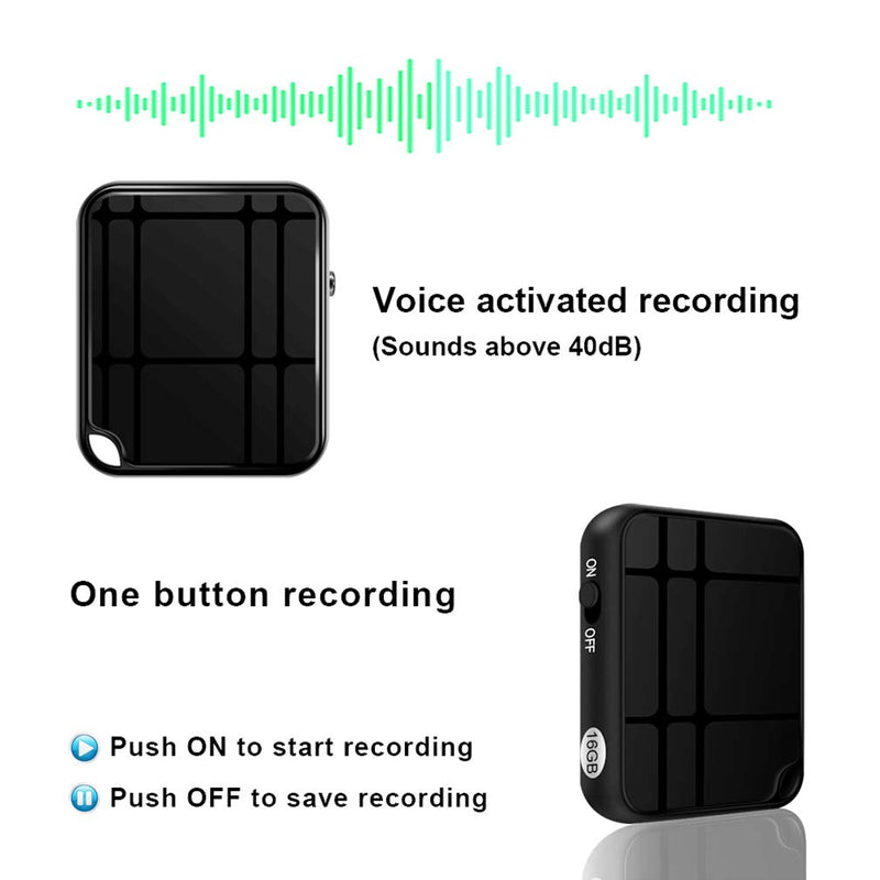  [AUSTRALIA] - Voice Recorder, 16GB Voice Activated Recorder with 284hours Recording Storage, Portable Recording Device for Meetings Lectures Interviews Classes Concert, HD Recording Device