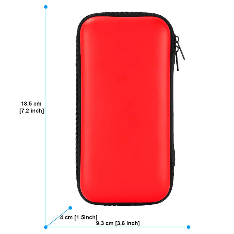  [AUSTRALIA] - iMangoo Shockproof Carrying Case Hard Protective EVA Case Impact Resistant Travel 12000mAh Bank Pouch Bag USB Cable Organizer Earbuds Sleeve Pocket Accessory Smooth Coating Zipper Wallet Red