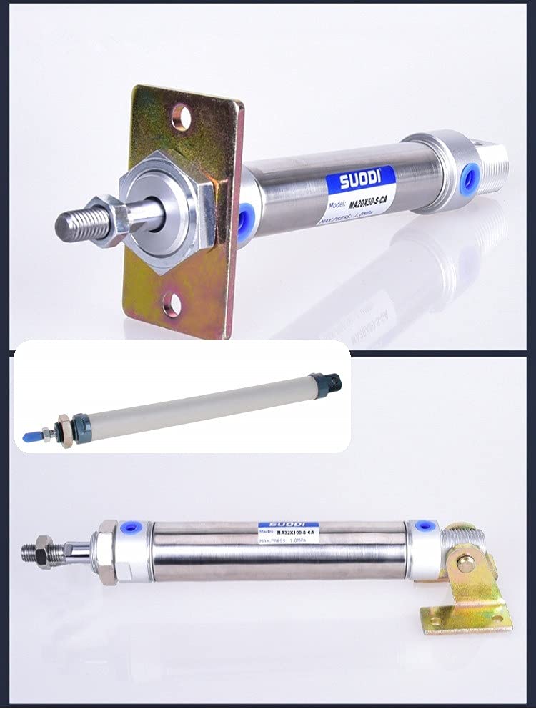  [AUSTRALIA] - Bettomshin 1Pcs 16mm Bore 200mm Stroke Pneumatic Air Cylinder, Single Rod Double Action M5 Screw Caliber Fitting MAL16x200 for Electronic Machinery Industry