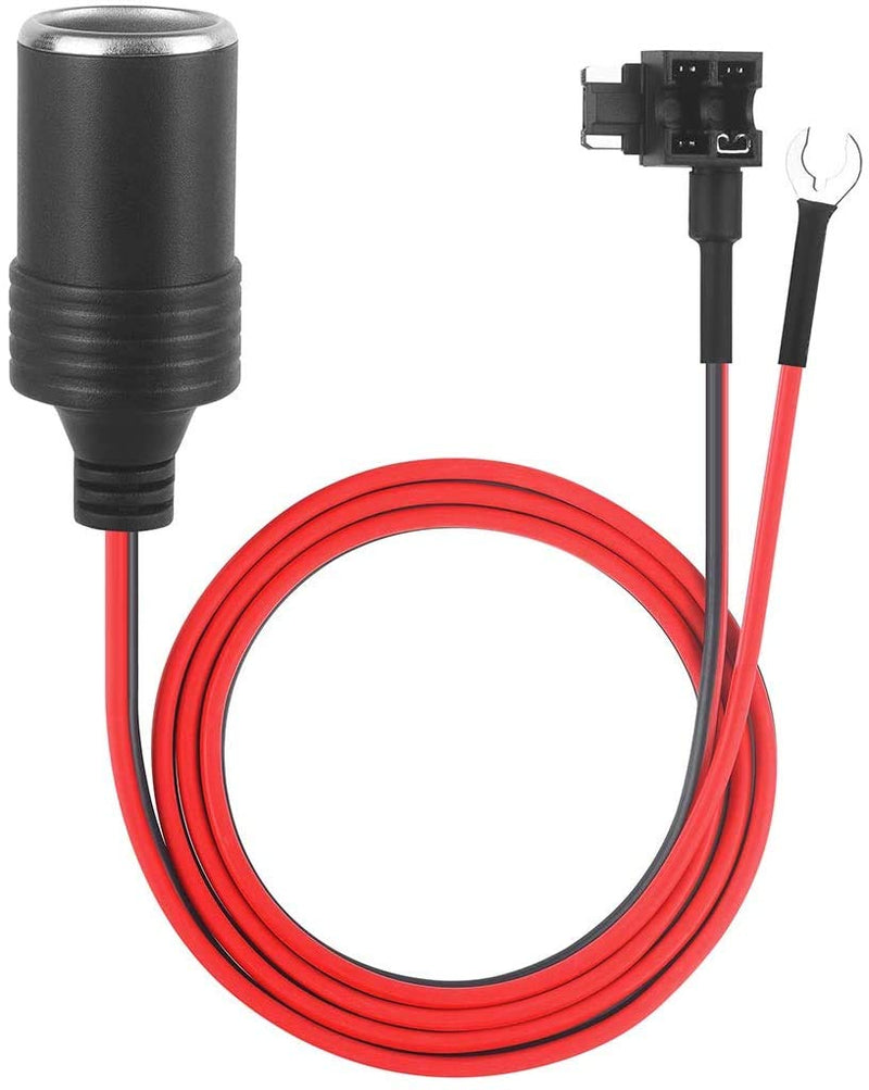  [AUSTRALIA] - Car Cigarette Lighter with Fuse,Jtron 1set 1m Car Cigarette Lighter Adapter Add-a-Circuit TAP Adapter Lead 1.0mm Cable with 12V Fuse Holder for Micro/Mini/Standard ATM APM Blade Fuses (Mini)