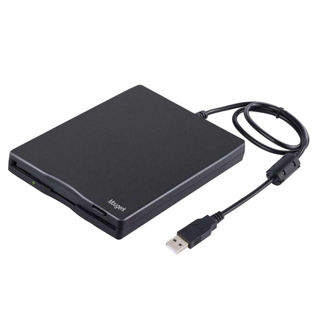  [AUSTRALIA] - USB Floppy Drive, Mougerk 3.5" USB External Floppy Diskette Drive 1.44 MB FDD Portable USB Drive Plug and Play for Laptops Desktops and Notebooks (Black) Black