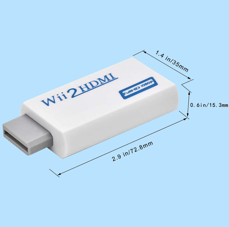  [AUSTRALIA] - RuiPuo Wii to HDMI Converter Output Video Audio Adapter, with 3.5mm Audio Video Output Supports All Wii Display Modes, Best Compatibility and Stability for Nintendo (Wii to HDMI Adapter)