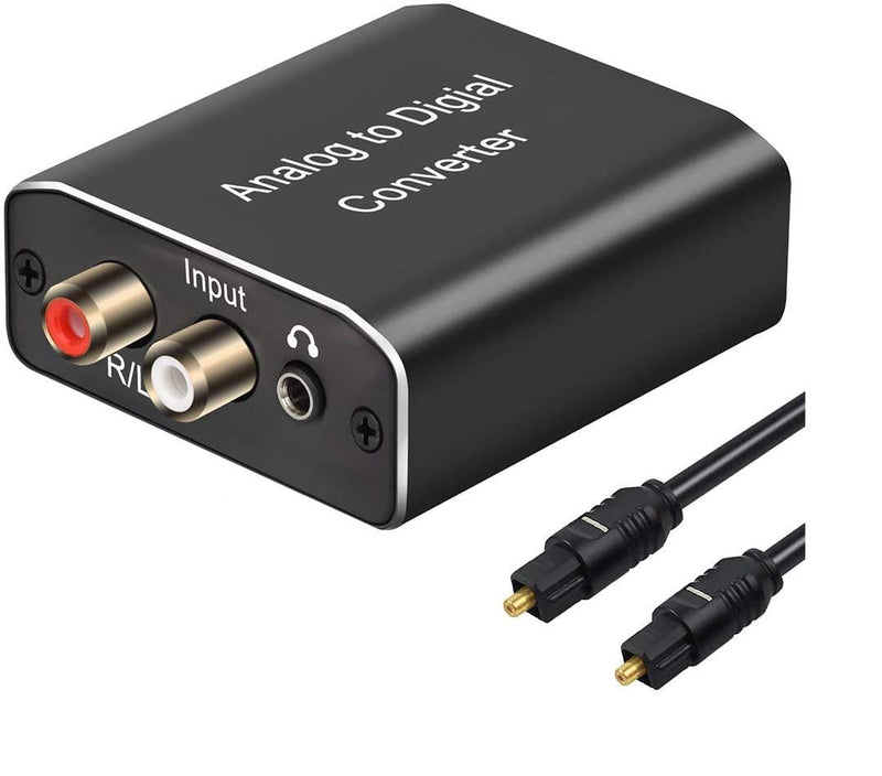 [AUSTRALIA] - Analog to Digital Audio Converter,Hdiwousp Aluminum RCA to Optical with Optical Cable, Stereo L/R and 3.5mm Jack to Digital Toslink Coaxial Audio Adapter Compatible with PS4 Xbox HDTV DVD Headphone