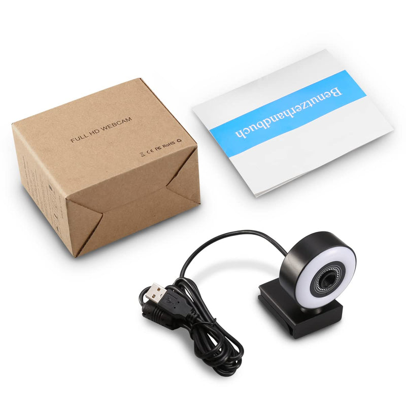  [AUSTRALIA] - ORIA Streaming Webcam with Ring Light, (Upgraded Version) HD Webcam with Microphone, 3-Level Brightness, Web Camera for Zoom Meeting, YouTube Facebook Streamer, Online Learning