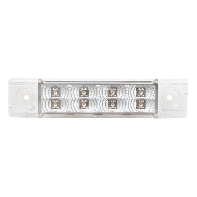  [AUSTRALIA] - Grand General 76273 Red Rectangular 8 LED Marker/Clearance Light with Clear Lens Light Only Red/Clear