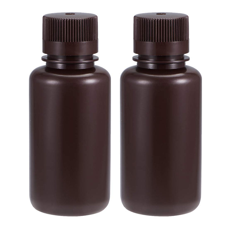  [AUSTRALIA] - uxcell Plastic Lab Chemical Reagent Bottle 250ml/8.5oz Small Mouth Sample Sealing Liquid Storage Container Brown 2pcs